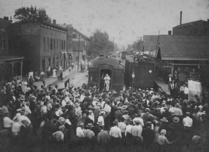 Crowd at Railroad Tracks Crowd at Railroad Tracks